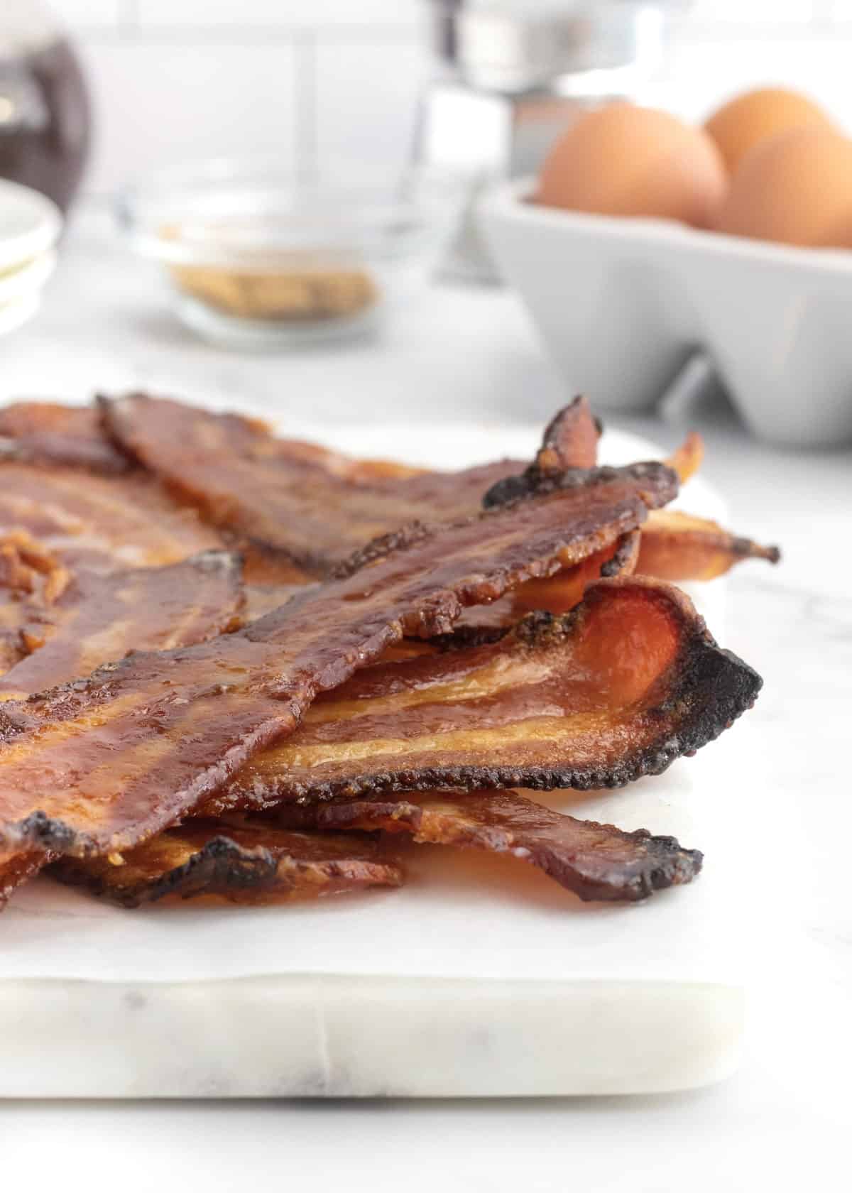 Baked Maple Brown Sugar Bacon by The BakerMama