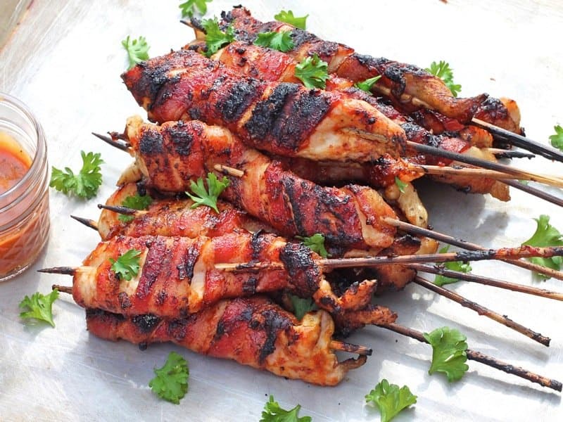 Barbecue Chicken and Bacon Skewers, Poultry Recipes