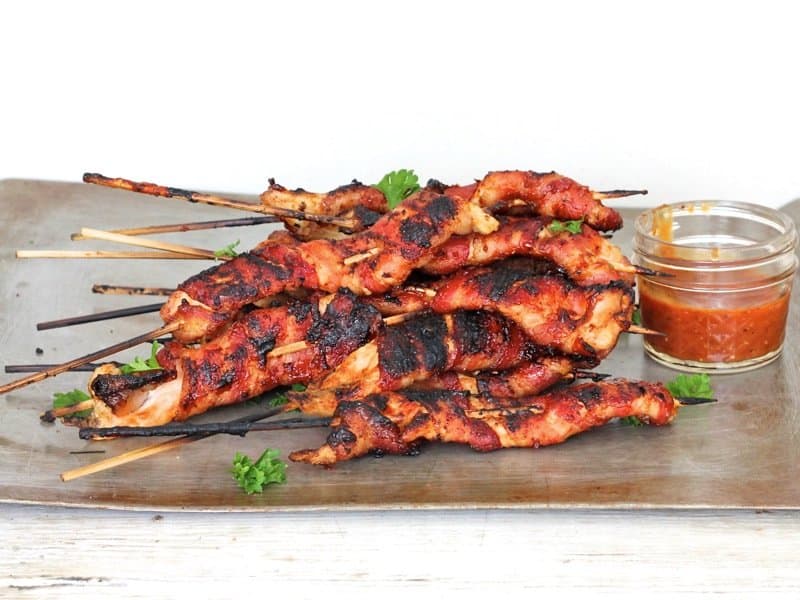 Bacon Wrapped Grilled Chicken Skewers The Bakermama