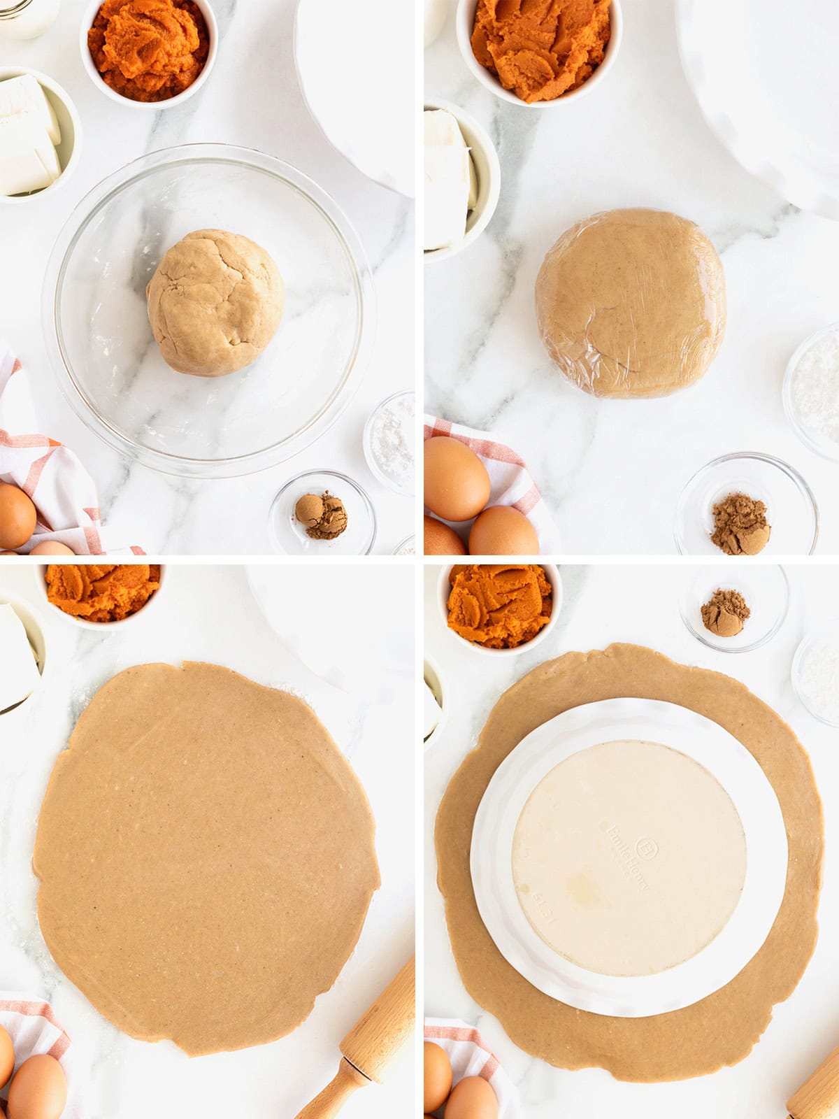 Steps to make pumpkin cream pie.