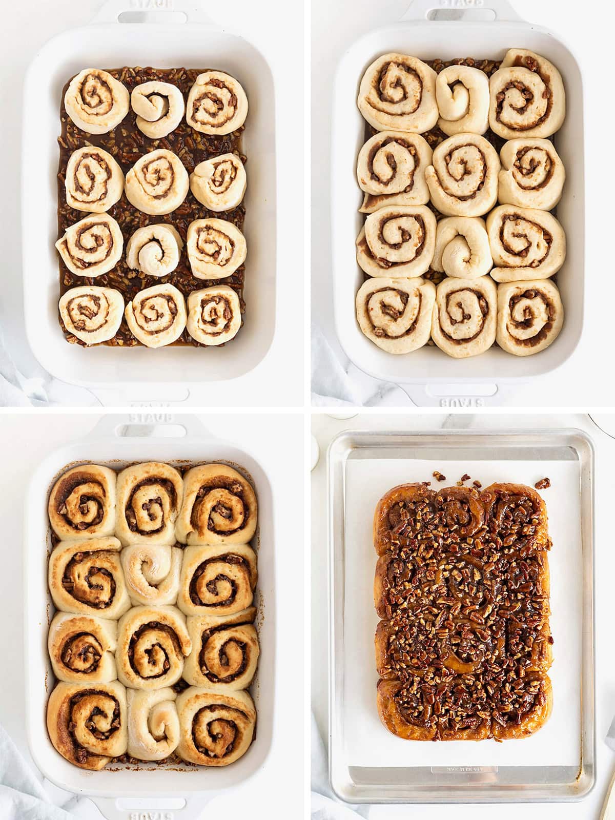 Steps to make sticky buns.