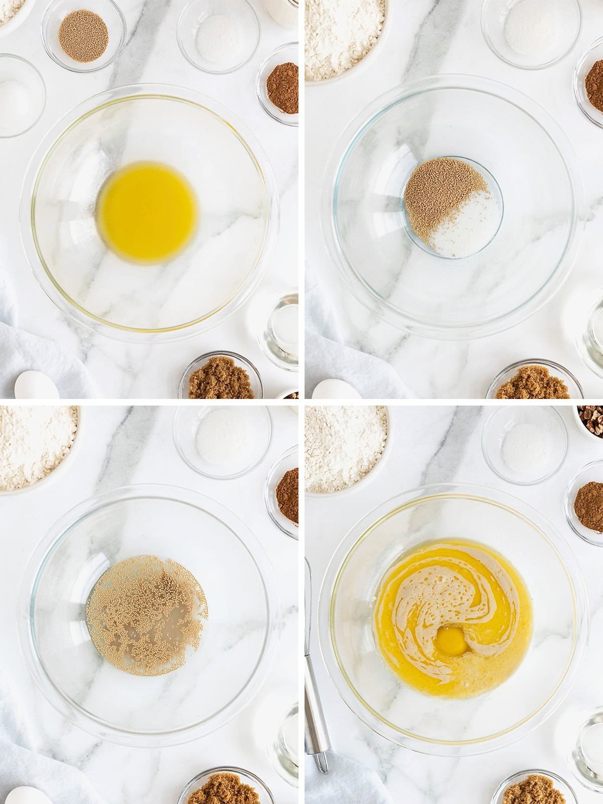 Steps to make sticky buns.