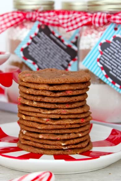 Peppermint Hot Cocoa Cookies in a Jar - The BakerMama