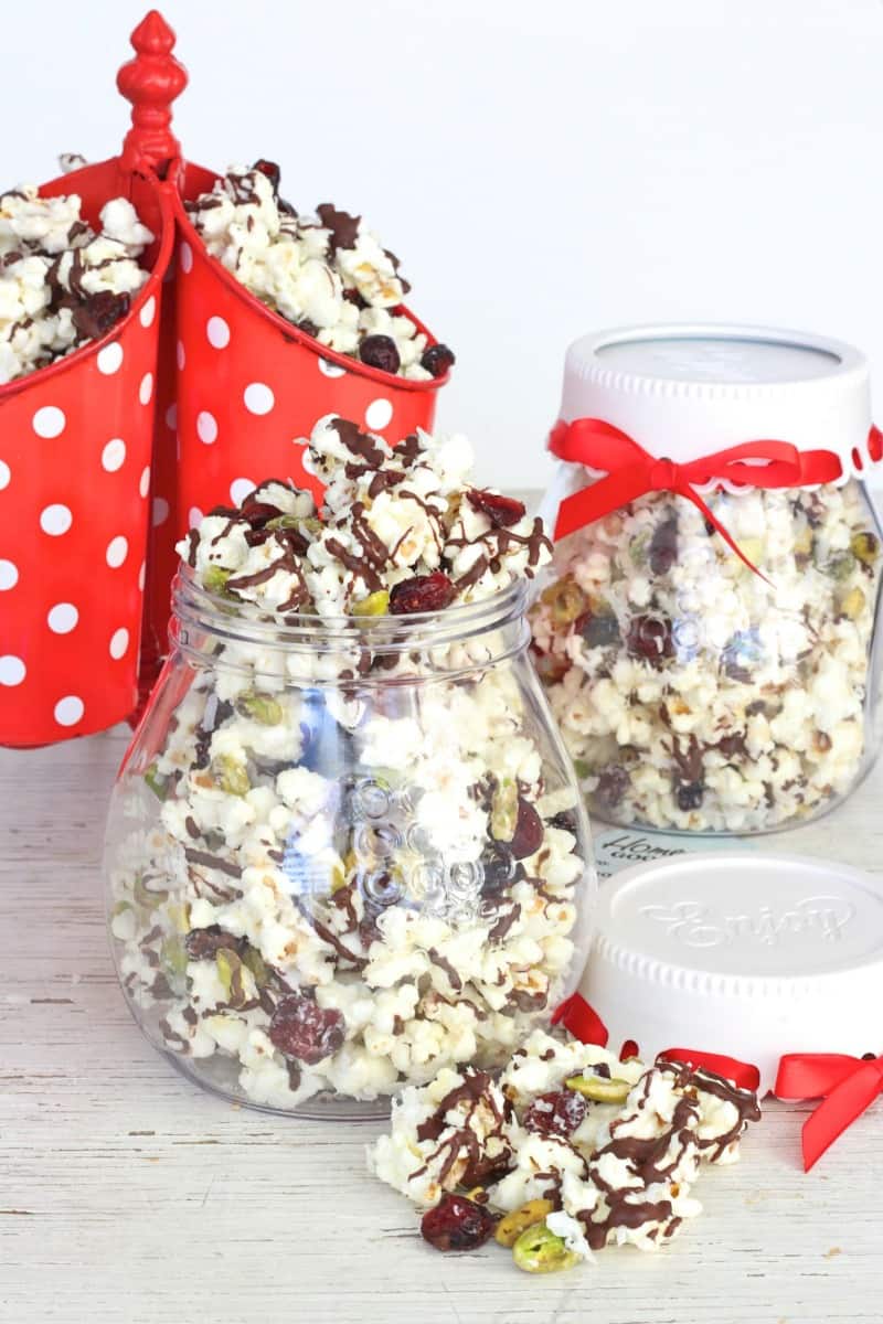 Cranberry Coconut Pistachio Popcorn - The BakerMama