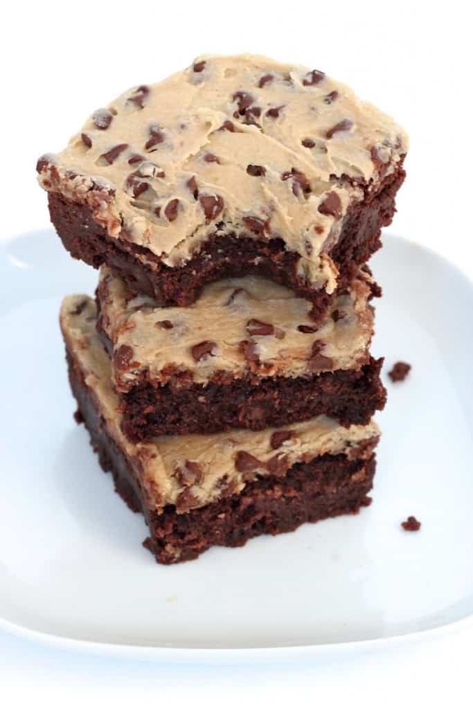 Cookie Dough Frosted Fudge Brownies The BakerMama