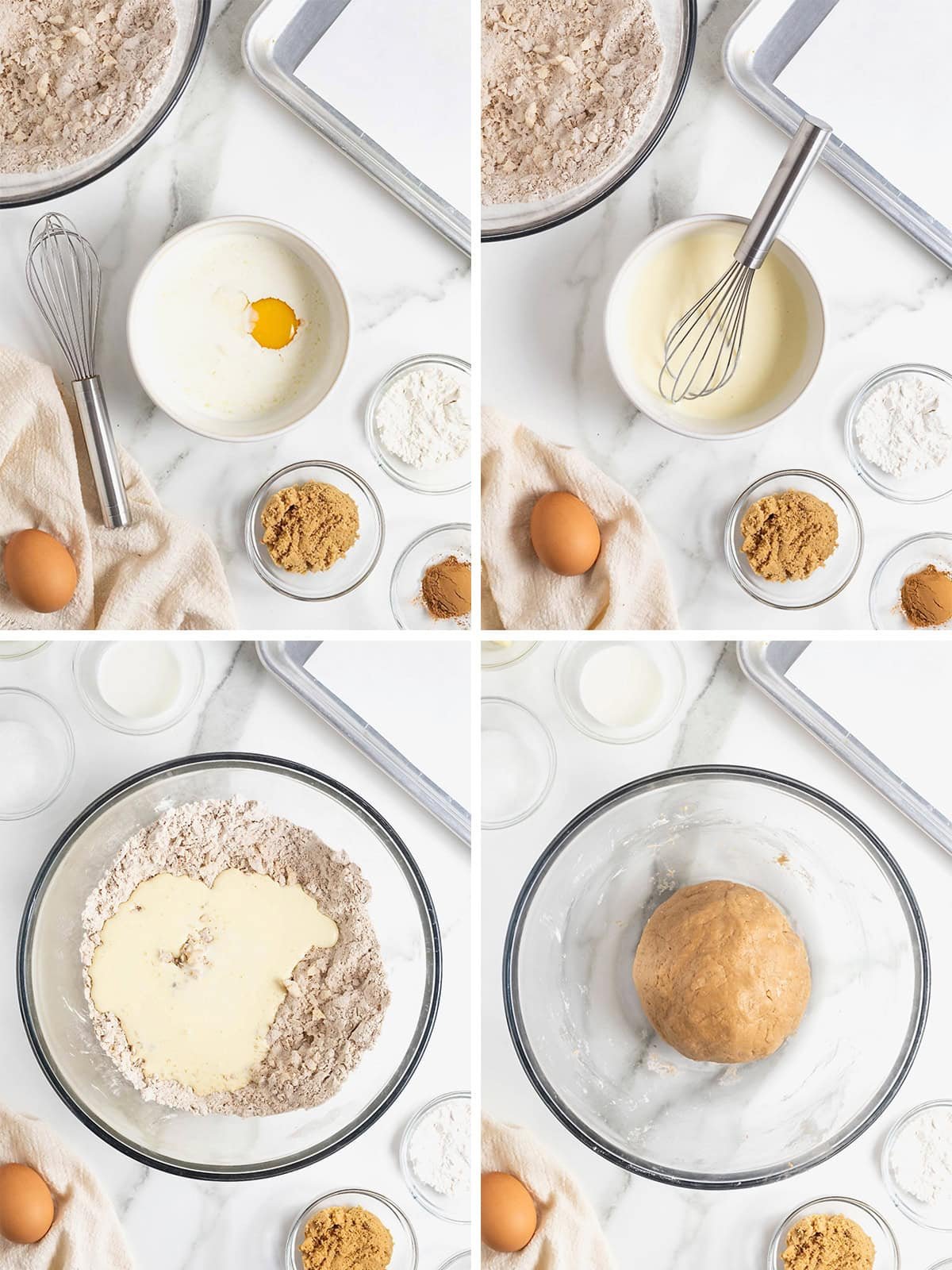 Steps to make snickerdoodle streusel scones.