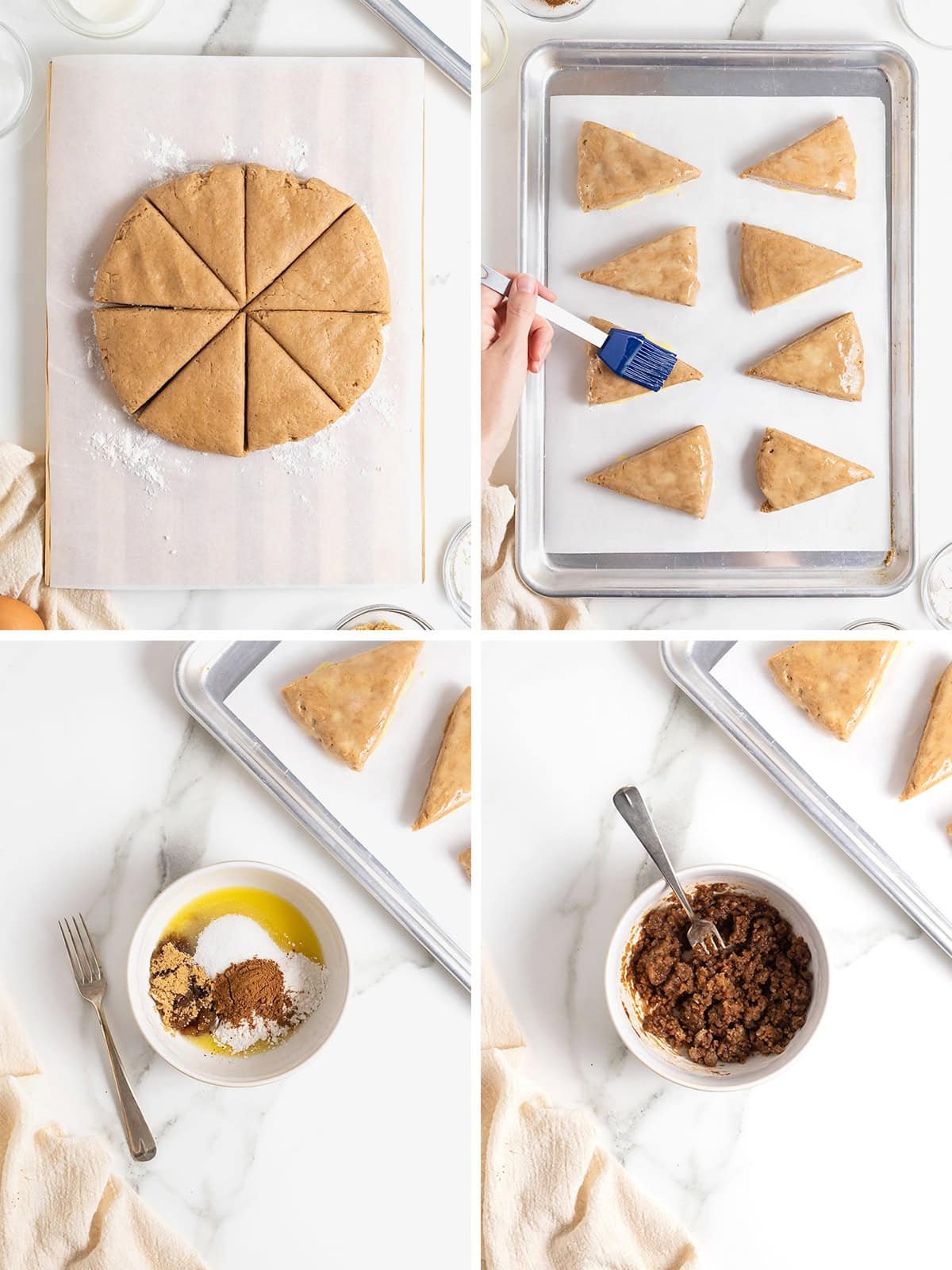 Steps to make Snickerdoodle Streusel Scones.