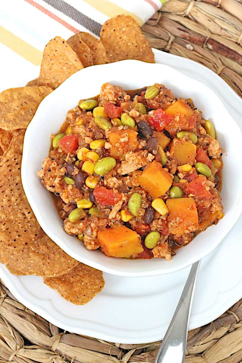 Turkey Quinoa Chili with Butternut Squash and Edamame ...