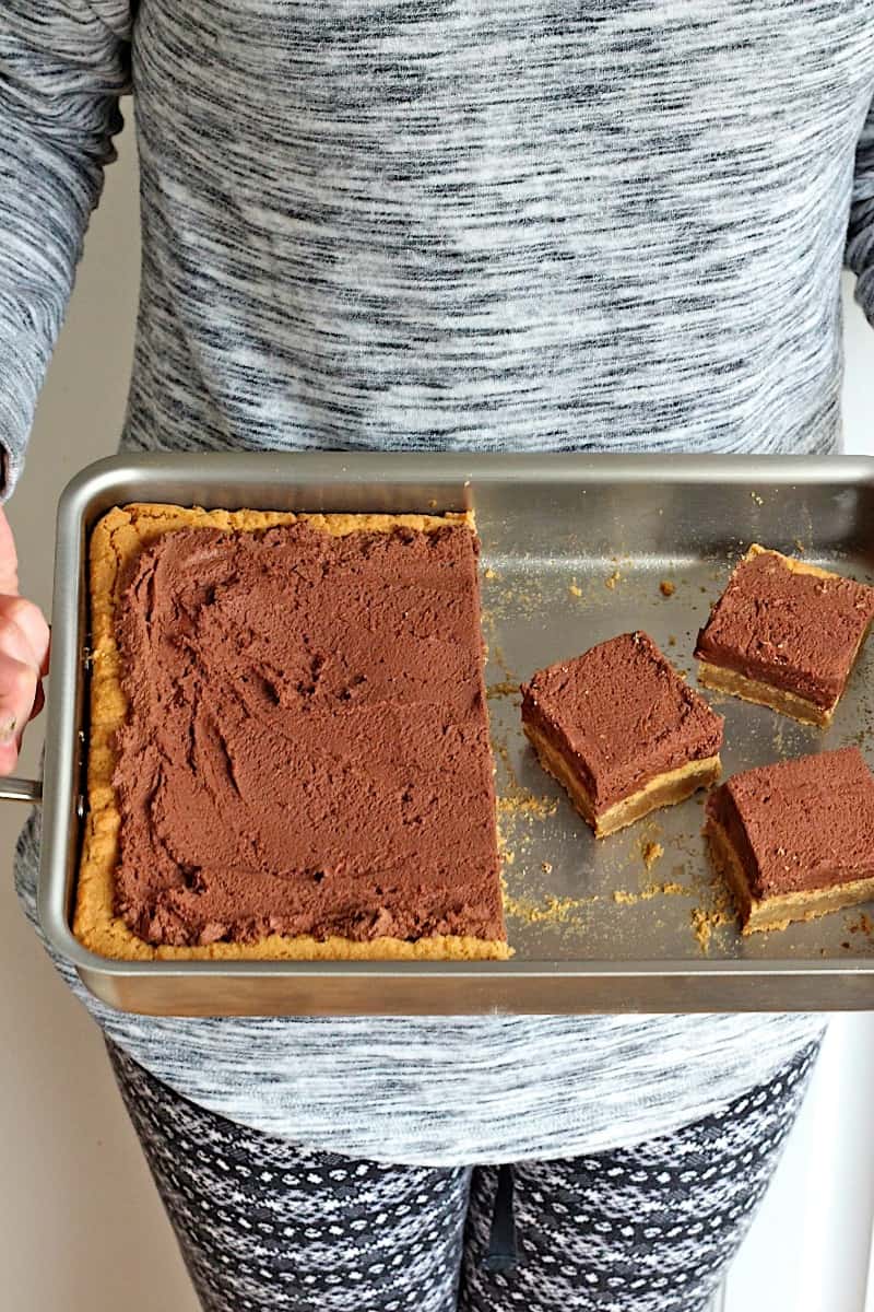 Brownie Batter Frosted Peanut Butter Bars