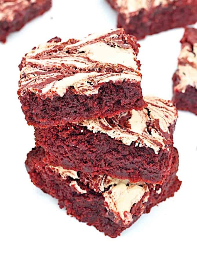 Marshmallow Swirled Red Velvet Brownies