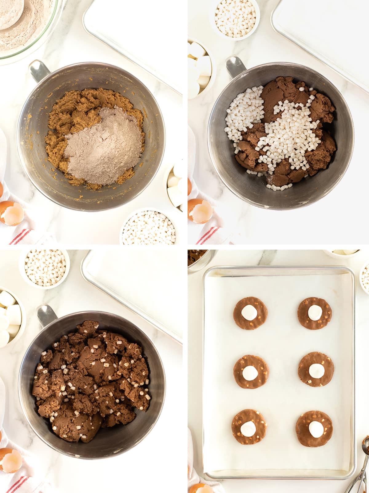 Steps to make hot cocoa cookies.
