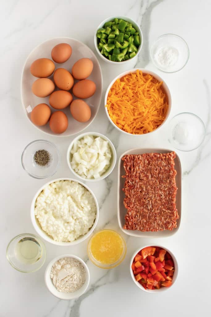 Egg Sausage and Cheese Breakfast Bake by The BakerMama