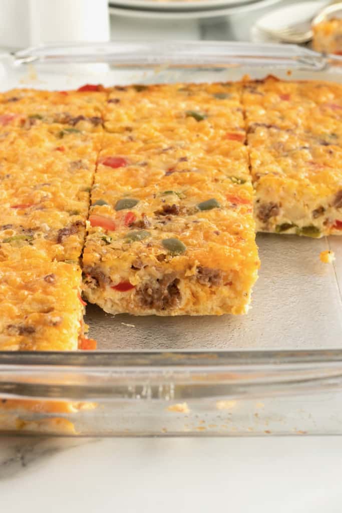 Sausage, Egg and Cheese Breakfast Bake - The BakerMama