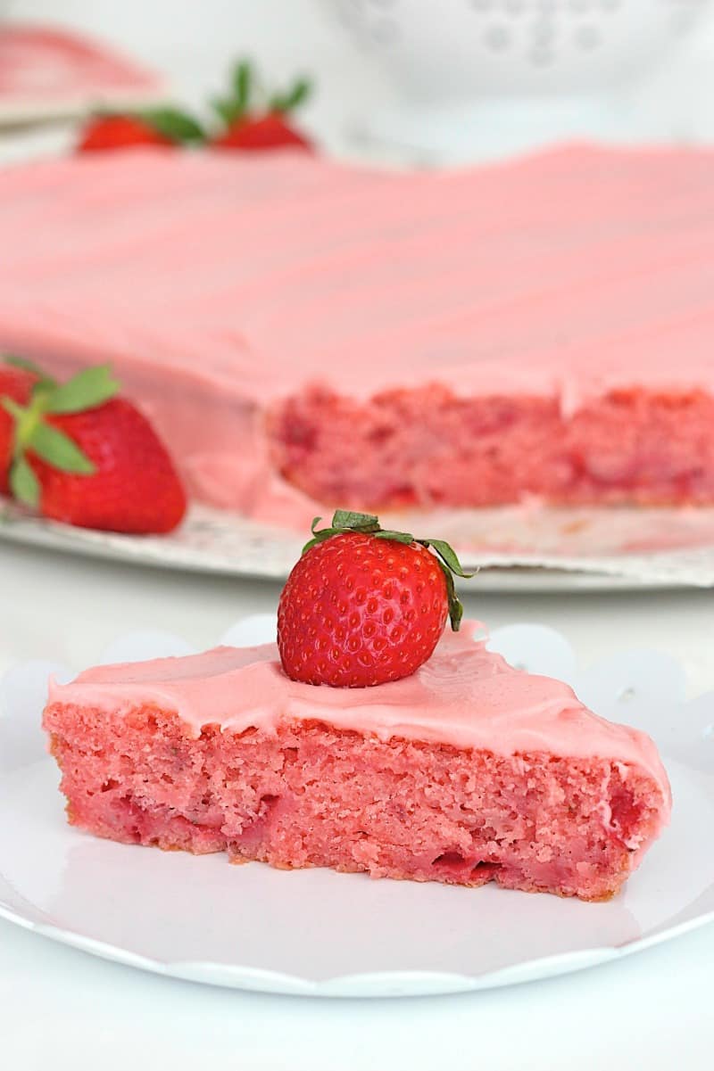 Fresh Strawberry Heart Cake - The BakerMama