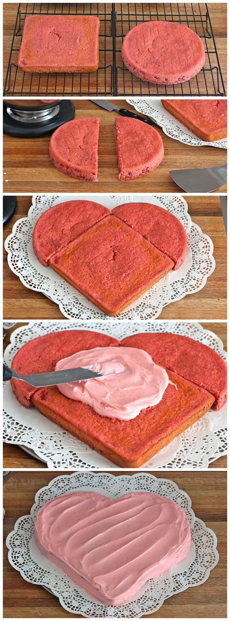 Fresh Strawberry Heart Cake | The BakerMama