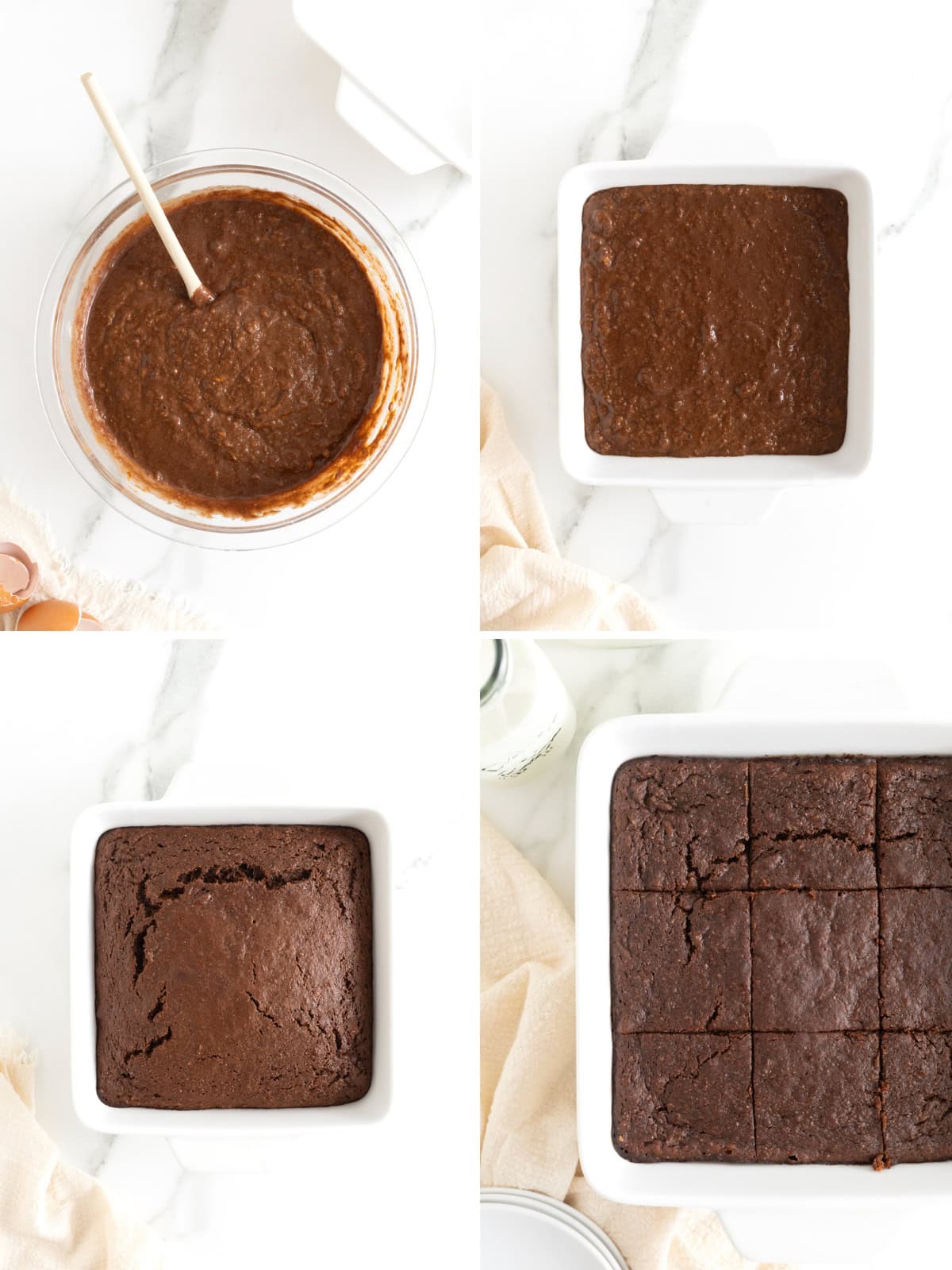 Steps to make whole wheat sweet potato brownies.