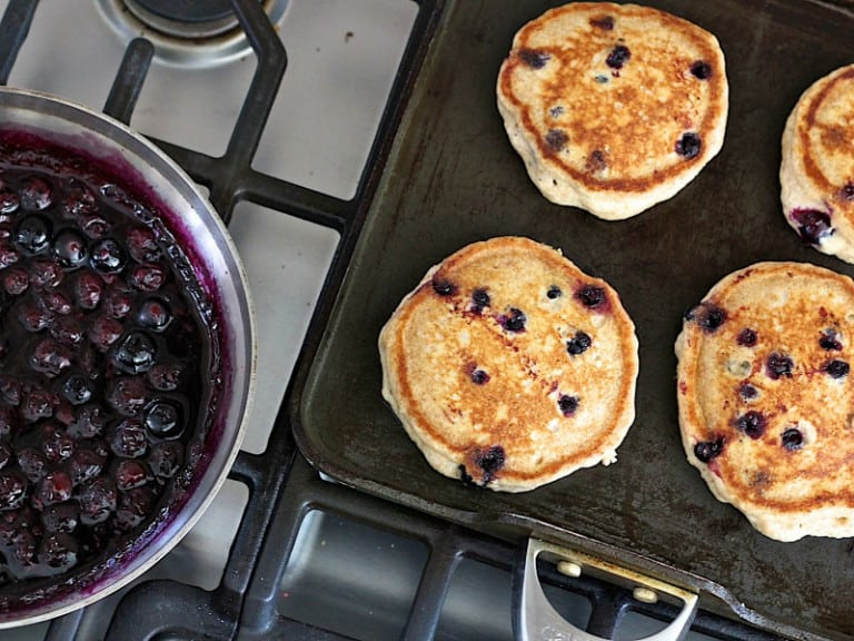Whole Wheat Blueberry Lemon Ricotta Pancakes The BakerMama