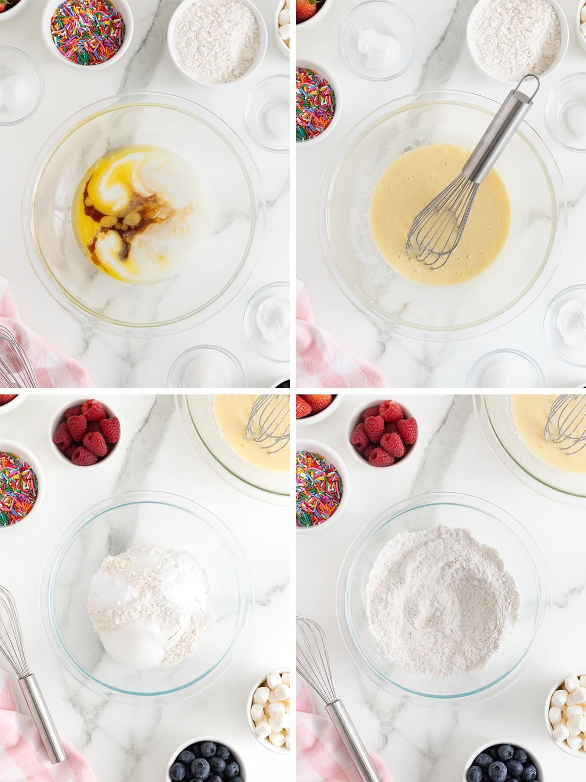 Steps to make bunny shaped pancakes for Easter.