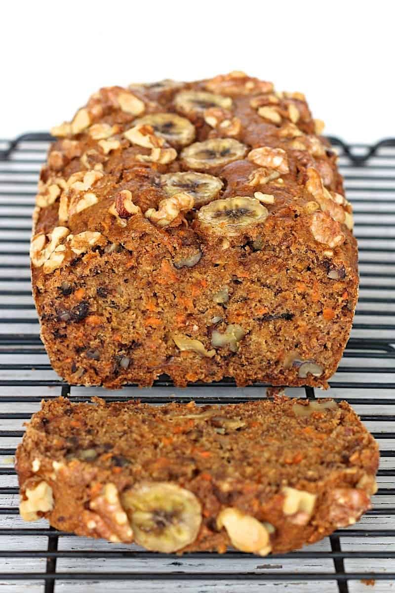 Whole Wheat Banana Nut Carrot Cake Bread