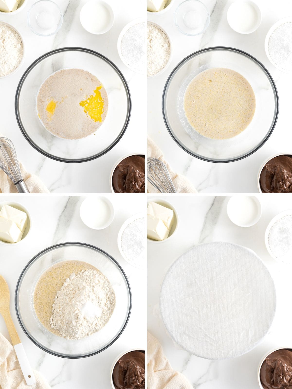 Steps to make Nutella Roll Muffins.