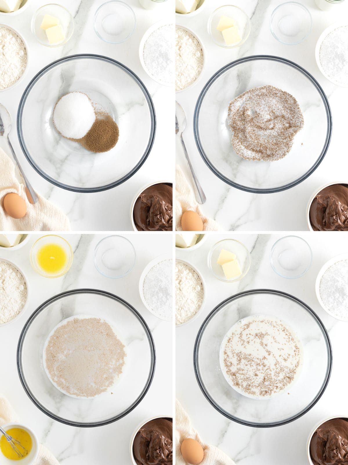 Steps to make Nutella Muffin Rolls.