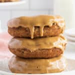 Whole Wheat Baked Banana Donuts with a Peanut Butter Glaze by The BakerMama