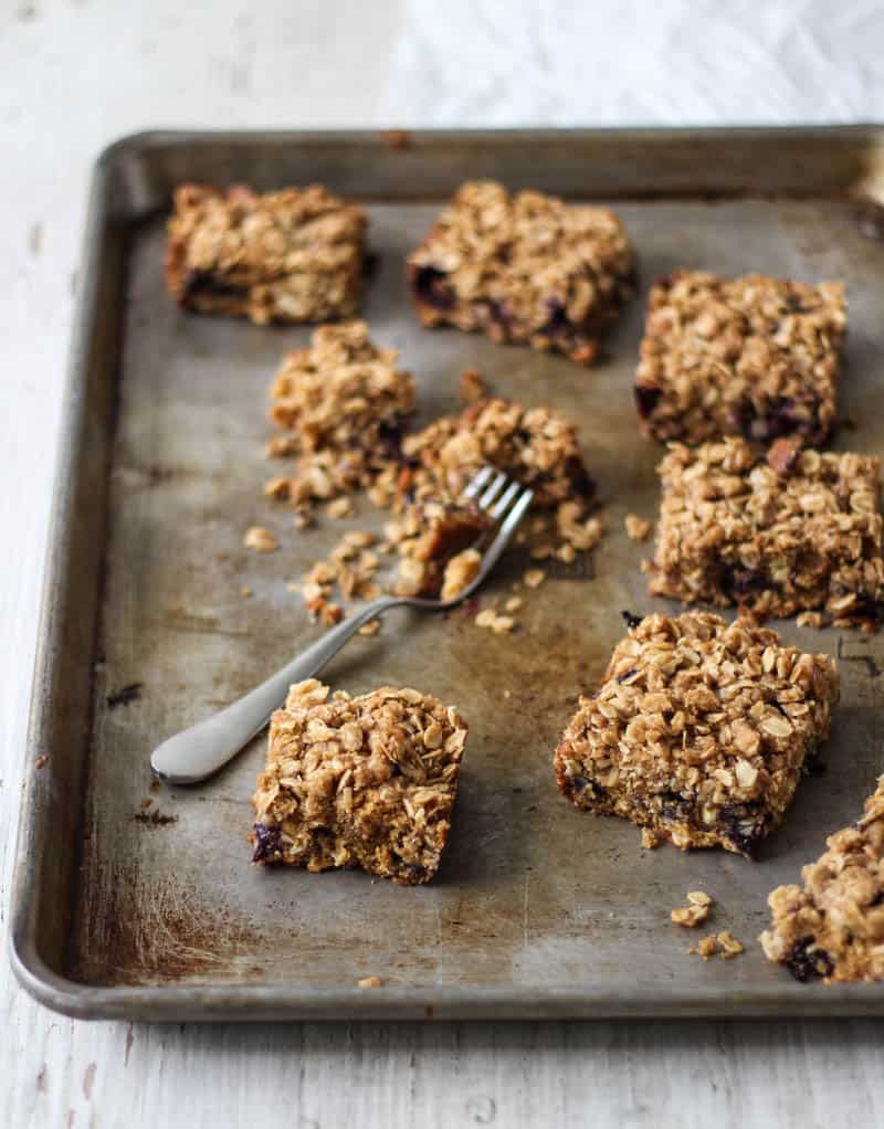 Brown Butter Blueberry White Chocolate Oat Bars