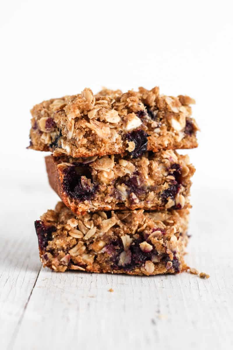 Brown Butter Blueberry White Chocolate Oat Bars