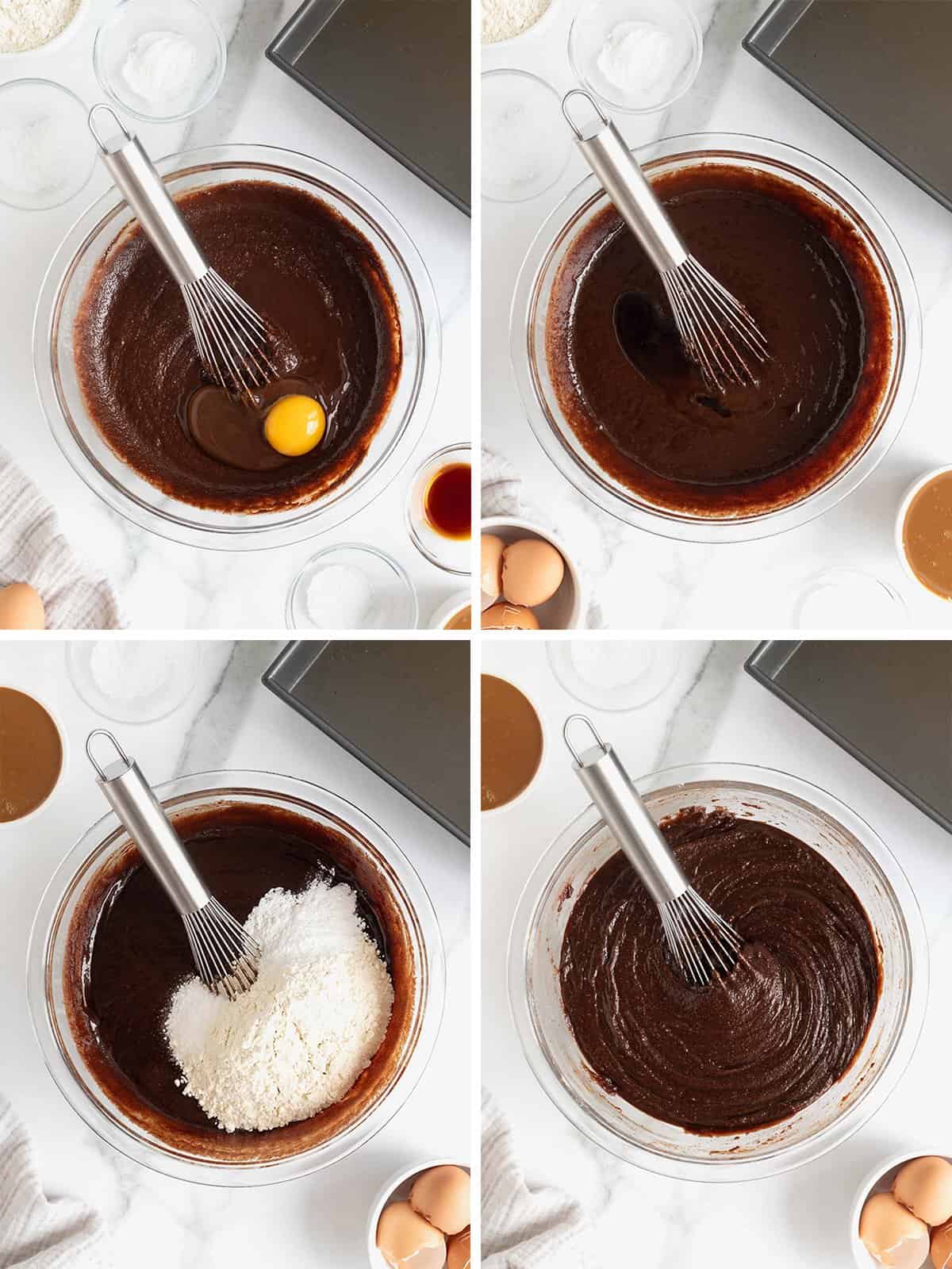 Steps to make dulce de Leche Brownies.