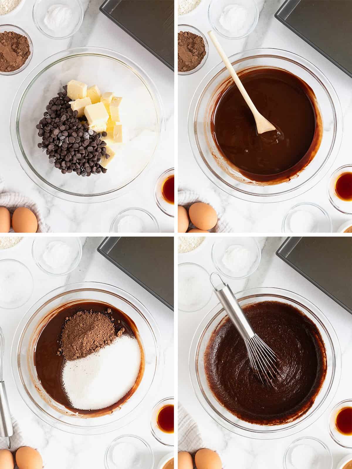 Steps to make salted dulce de Leche Brownies.
