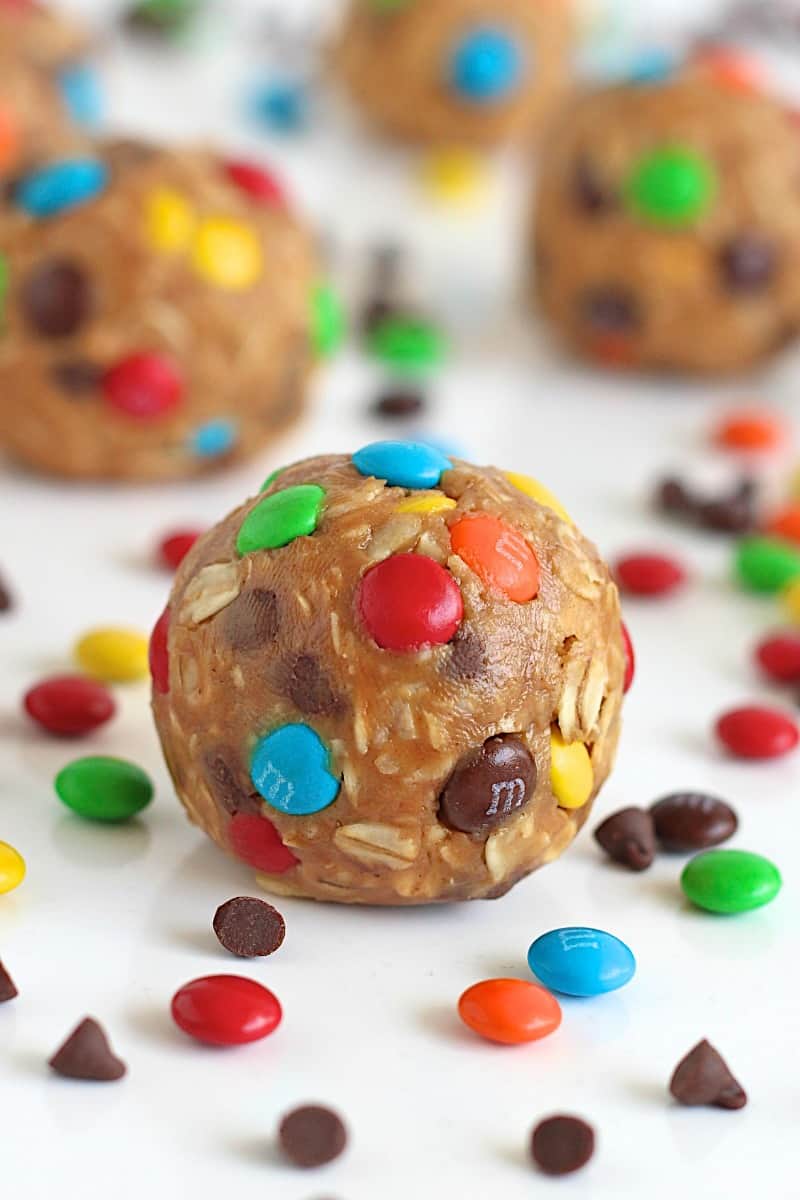 Leftover Halloween Candy Cookie Dough - The BakerMama