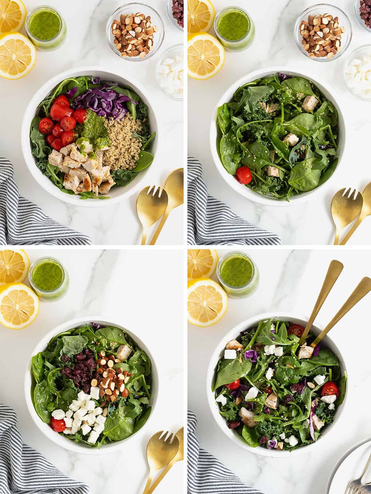 Steps to make chicken quinoa powerhouse salad.