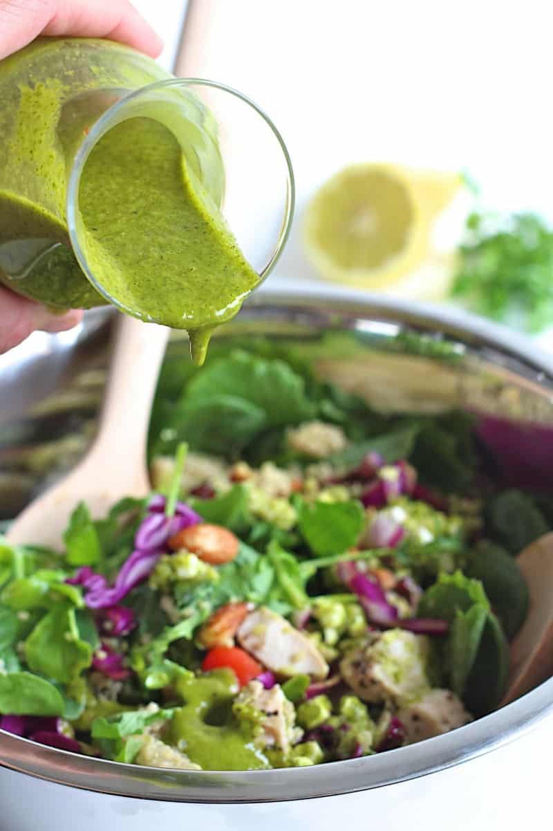 Chicken Quinoa Powerhouse Salad with Lemon Parsley Vinaigrette