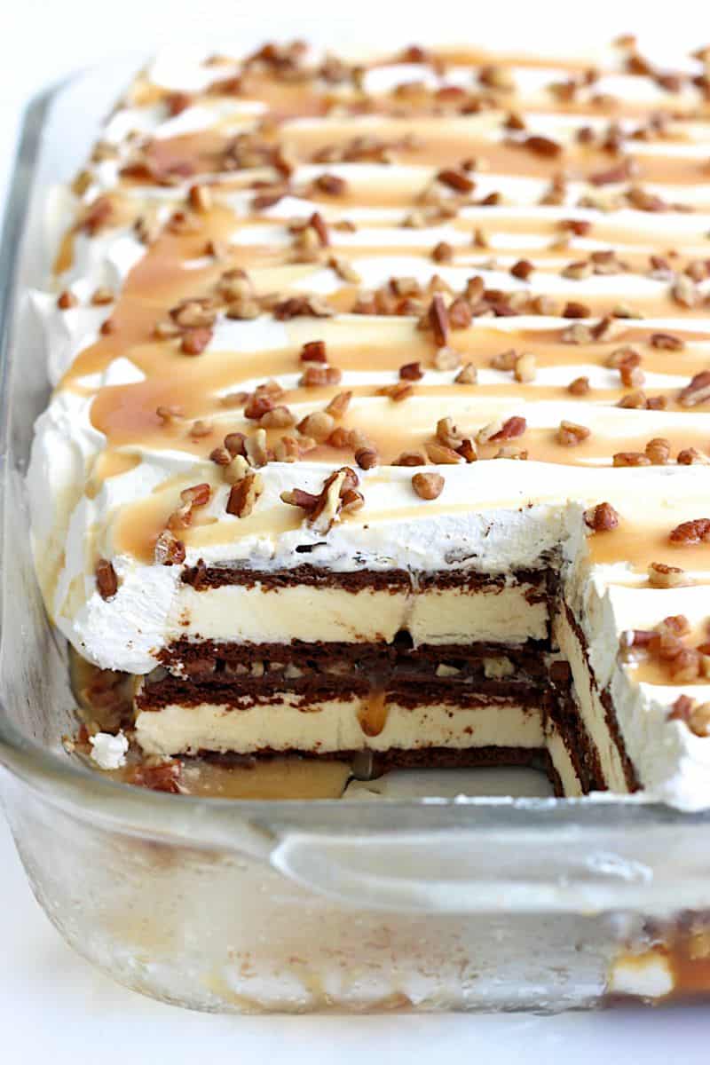 Caramel Pecan Ice Cream Sandwich Cake The Bakermama