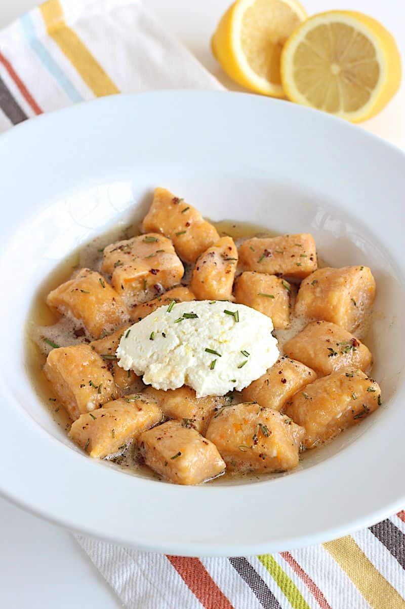 Gnocchi with herb sauce recipe