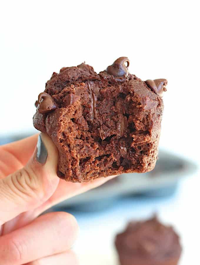 Healthier Chocolate Chocolate Chip Muffins