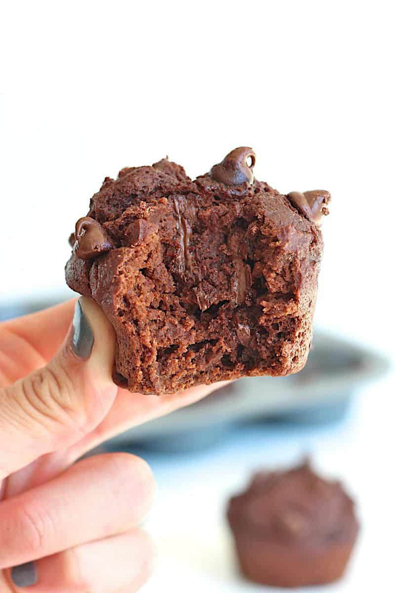 Healthier Chocolate Chocolate Chip Muffins