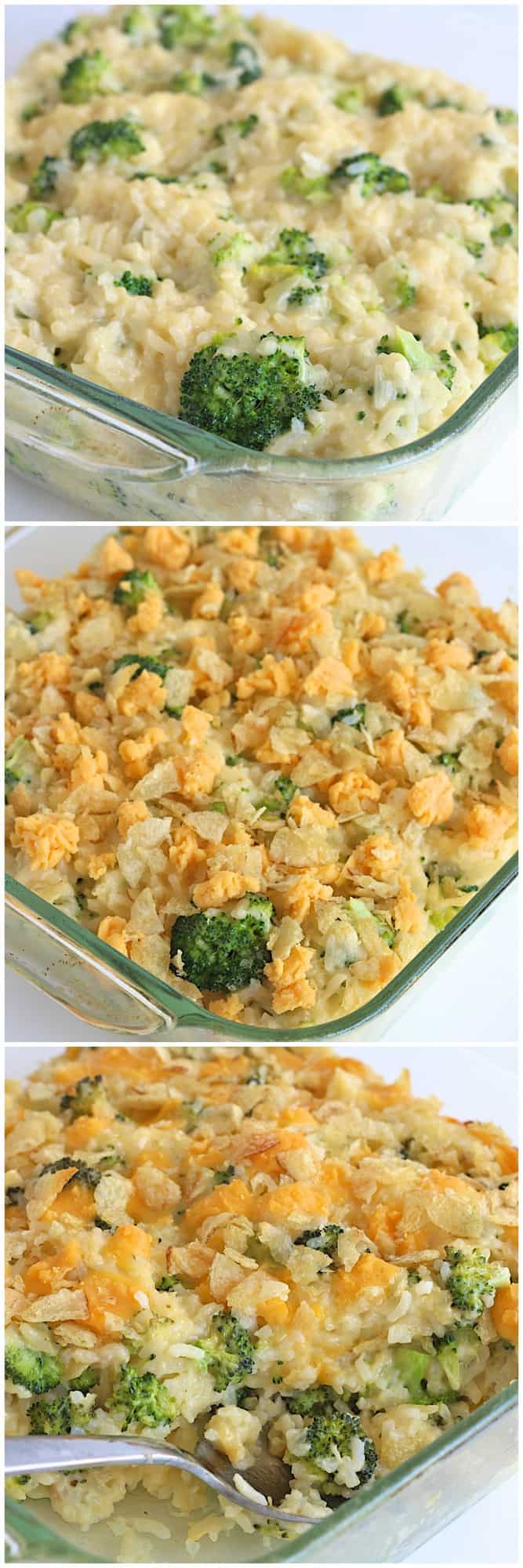 Cheesy Broccoli Rice Casserole | The BakerMama