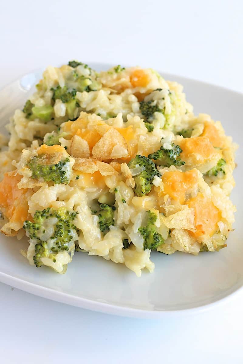 Cheesy Broccoli Rice Casserole | The BakerMama