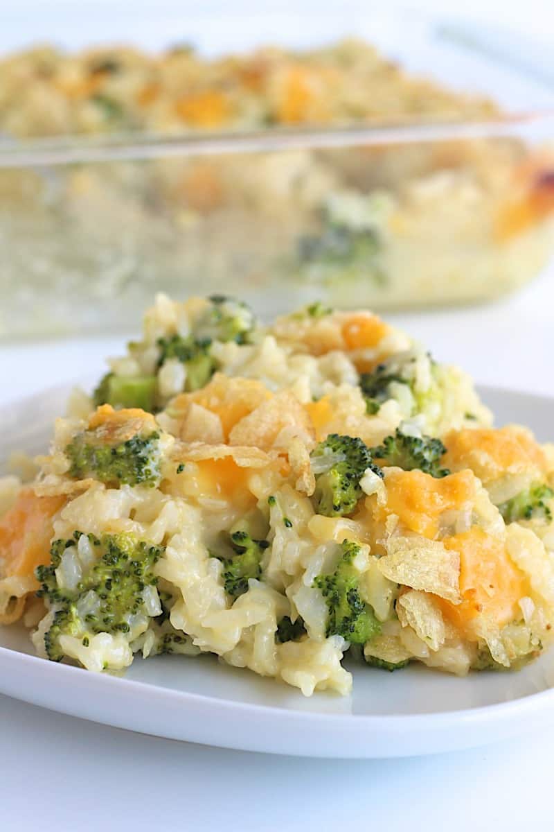 Cheesy Broccoli Rice Casserole The Bakermama