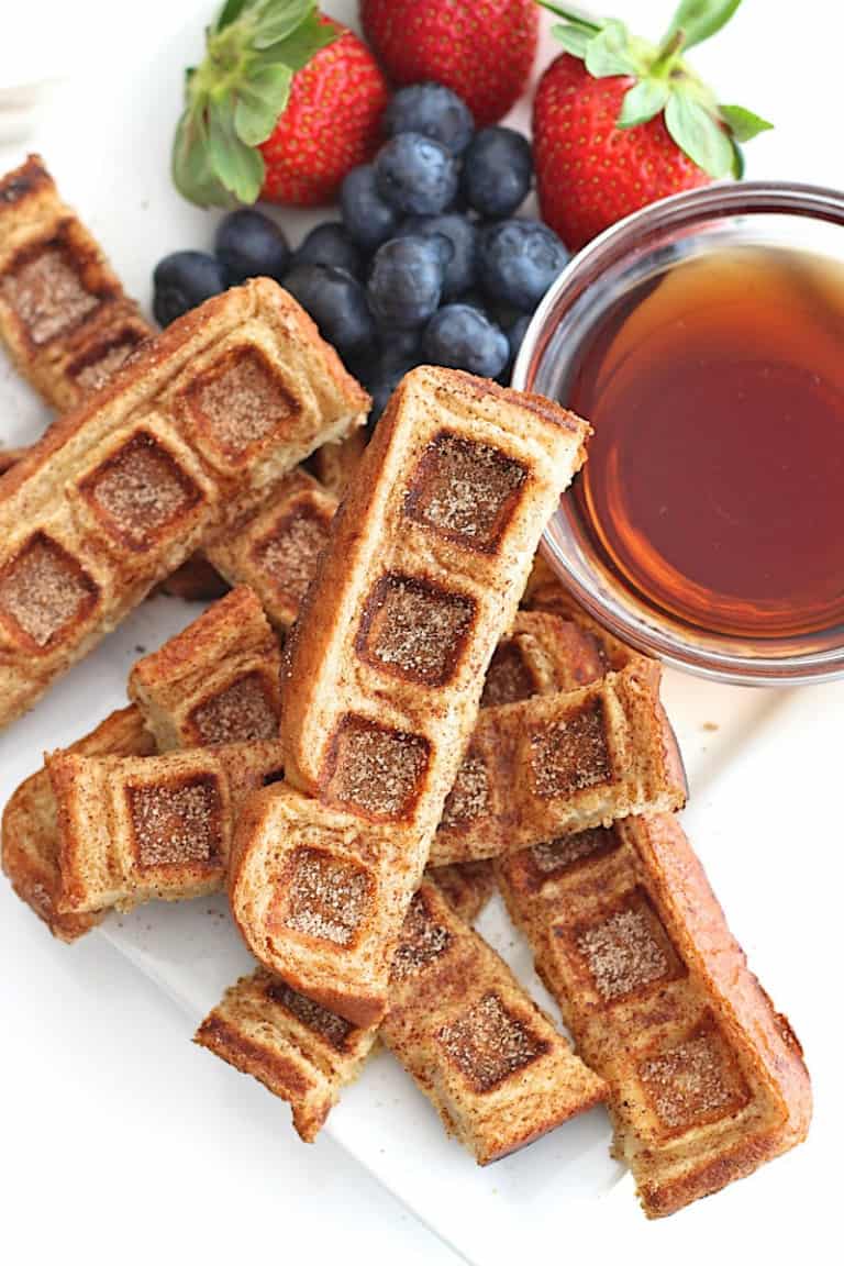 French Toast Waffle Sticks The BakerMama