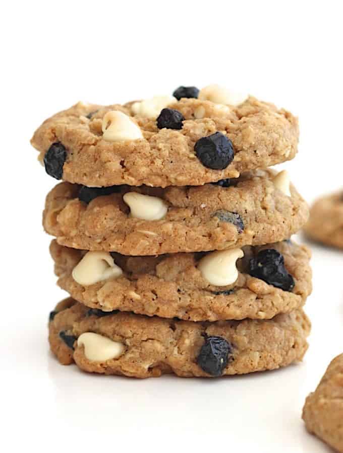 White Chocolate Dried Blueberry Coconut Oatmeal Cookies