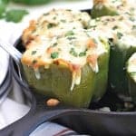 Easy Cheesy White Chicken Chili Stuffed Peppers