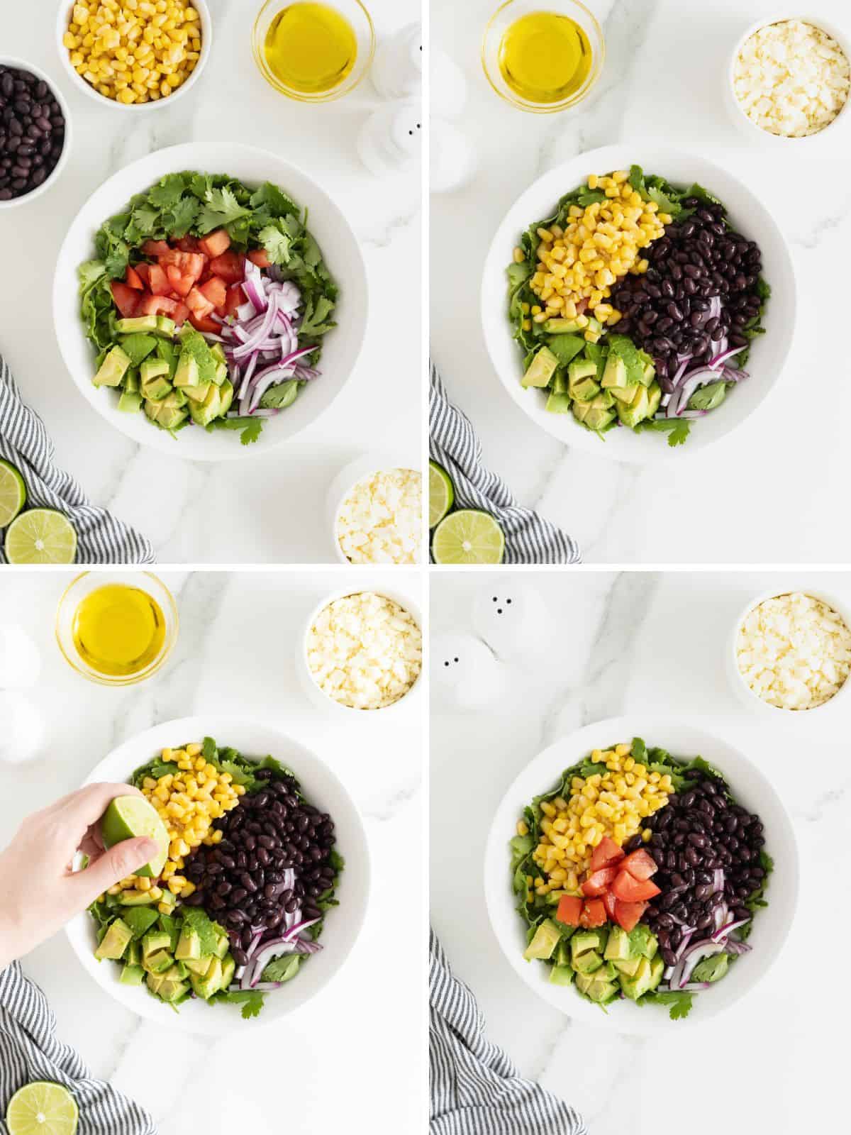 Steps to make cilantro avocado salad.