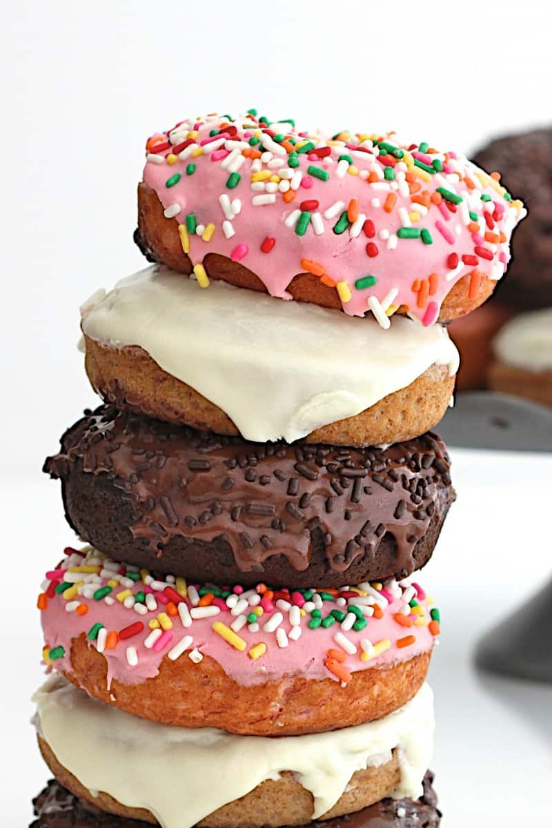 2 Ingredient Baked Cake Donuts The BakerMama