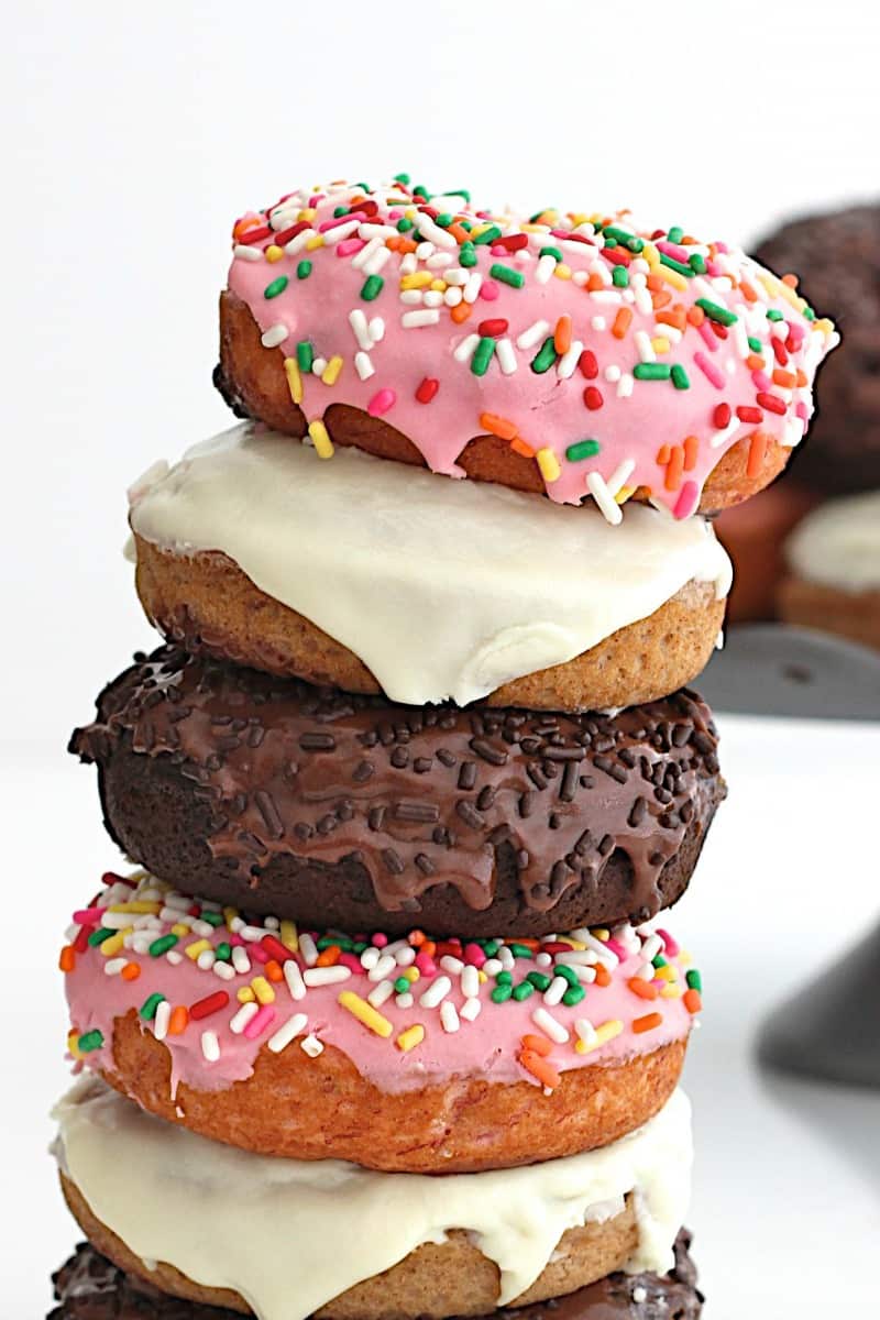 2-Ingredient Baked Cake Donuts | The BakerMama