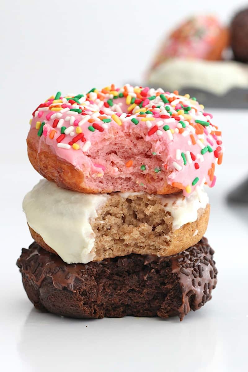 2-Ingredient Baked Cake Donuts with a 1-Ingredient Glaze