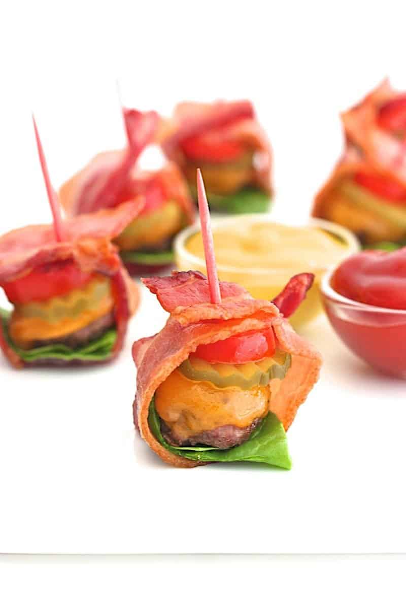 Bacon-Wrapped Cheeseburger Bites