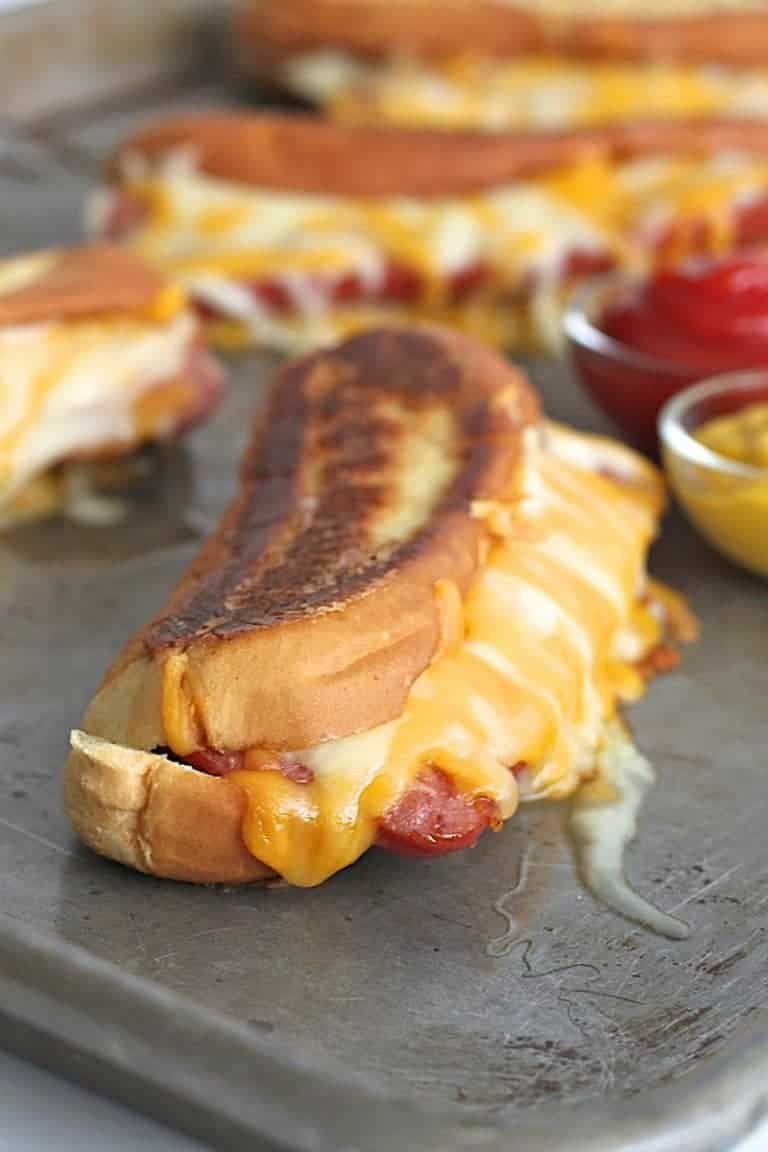 Grilled Cheese Hot Dogs The BakerMama