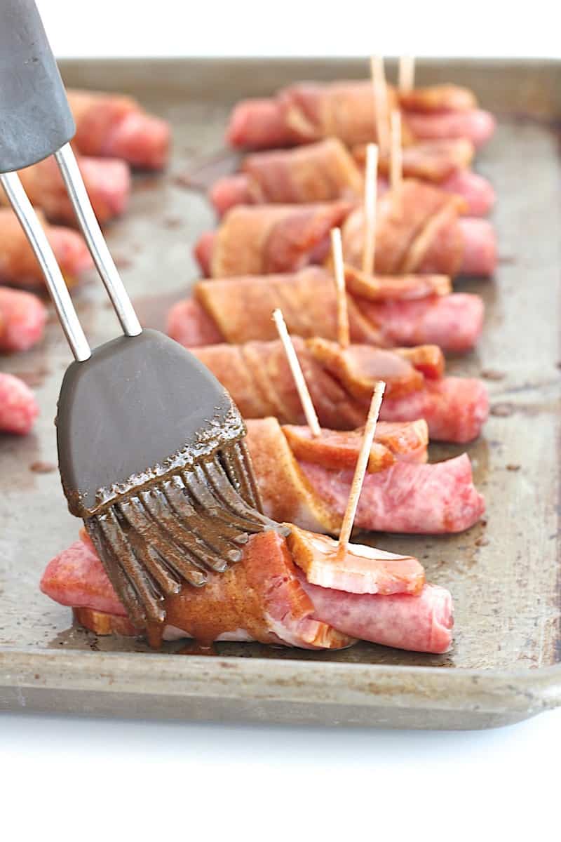 Bacon-Wrapped Sausage with a Maple Pumpkin Spice Glaze